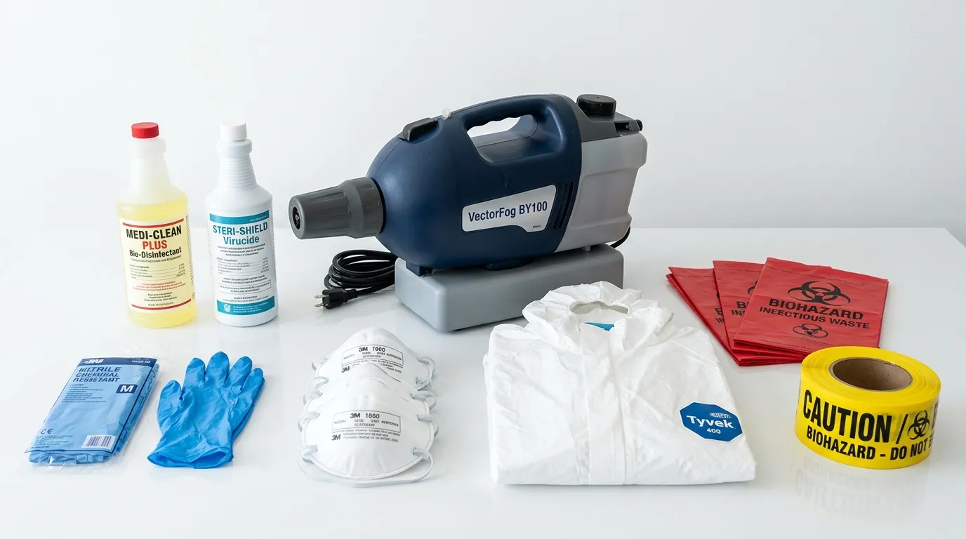 Professional biohazard remediation crew working in Garfield