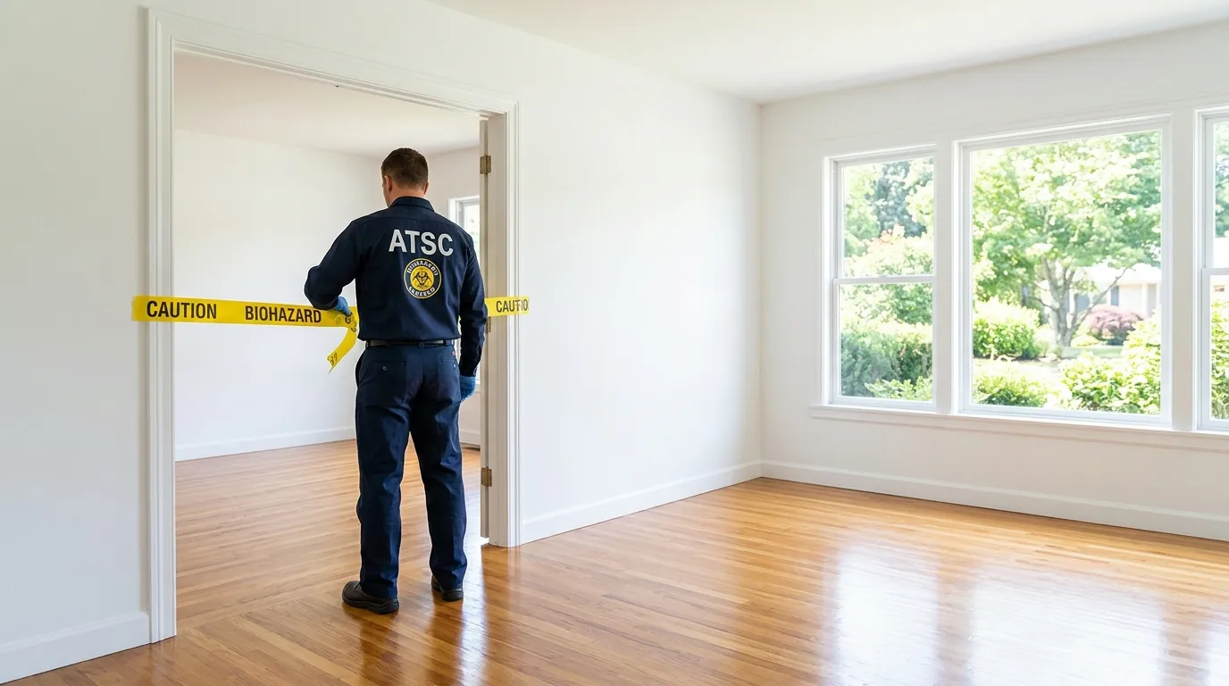 Certified biohazard cleanup crew performing Decomposition Cleanup in Garfield